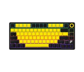 Lorgar KBP7075W (CZ&SK) černá/žlutá / bezdrátová herní klávesnice 75% / CZ&SK / 2.4GHz / BT 5.0 / RGB