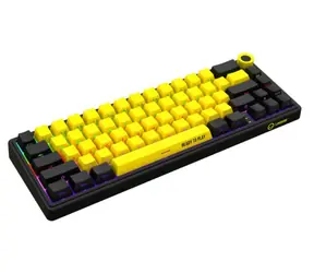Lorgar KBP70MW (CZ&SK) černá/žlutá / bezdrátová herní klávesnice 65% / CZ&SK / 2.4GHz / BT 5.0 / RGB
