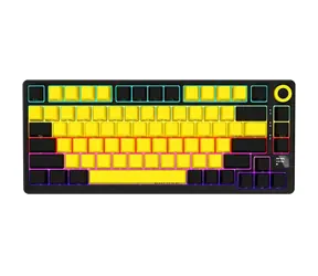 Lorgar KBP7075W (US) černá/žlutá / bezdrátová herní klávesnice 75% / US / 2.4GHz / BT 5.0 / RGB