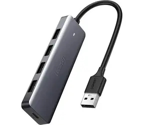 Ugreen USB HUB - 4x USB 3.2 Gen 1 s micro USB napájecím portem šedá