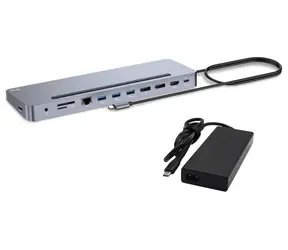 i-tec C31FLAT2PDPRO100W USB-C Metal Ergonomic 4K 3x Display Docking Station PD 100W + USB-C Charger 100W