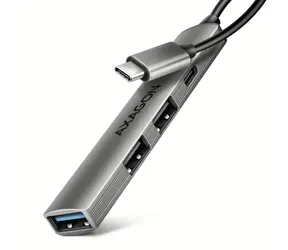 AXAGON HUE-STC, 4x USB ALU STRIP hub, 1x USB-A 5Gbps, 2x USB-A & 1x USB-C 480Mbps, kabel USB-C 12cm