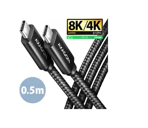 AXAGON BUCM4X-CM05AB NewGEN+ kabel USB-C <-> USB-C, 0.5m, USB4 Gen 3×2, PD 240W 5A, 8K HD, ALU, oplet, černý