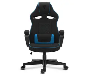 SENSE7 Knight černo-modrá / Herní židle / látka / nastavitelná / pojezdová kolečka / nosnost 120 kg 