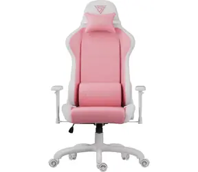 SENSE7 Spellcaster FUKU PU bílo-růžová / Herní židle / Eko-kůže / nastavitelná / pojezdová kolečka / nosnost 150 kg 