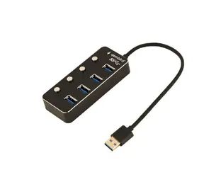 Gembird UHB-U3P4P-01 / USB 3.1 hub s vypínači / 4 porty 