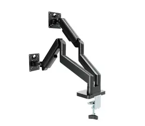 Gembird  MA-DA2-06 Držák 2 monitorů na stůl černá / do 32” a 10 kg / naklápěcí