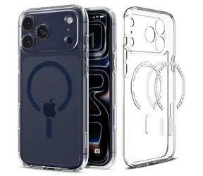 Spigen Ultra Hybrid MagSafe ochranný kryt pro Apple iPhone 17 Pro modro-čirá