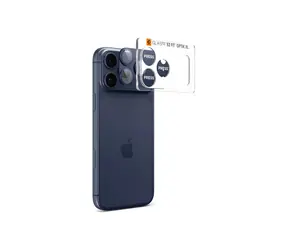 Spigen Glass tR EZ Fit Optik Pro XL sklo na fotoaparát pro Apple iPhone 17 Pro Max tmavě modrá