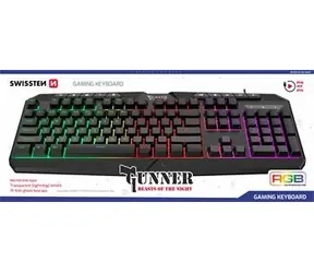 SWISSTEN GUNNER černá / Herní klávesnice / Drátová / US layout / RGB
