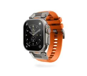 Epico FKM Rubber Pro řemínek s nerezovým zapínáním pro Apple Watch SE (44mm)/Series 1-9 (42/44/45mm) oranžová