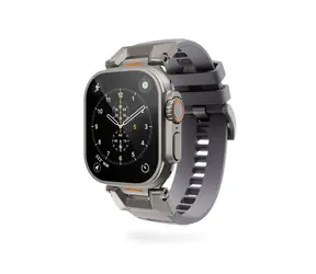 Epico FKM Rubber Pro řemínek s nerezovým zapínáním pro Apple Watch SE (44mm)/Series 1-9 (42/44/45mm) šedá