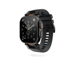 Epico FKM Rubber Pro řemínek s nerezovým zapínáním pro Apple Watch SE (44mm)/Series 1-9 (42/44/45mm) černá
