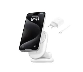 Belkin BOOST CHARGE Qi2 Magnetický nabíjecí stojan 2v1 bílá / skládací / 15W