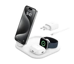 Belkin BOOST CHARGE Qi2 Magnetický nabíjecí stojan 3v1 bílá / skládací / 15W