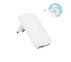 Epico Travel UltraBoost Flat GaN 65W síťový adaptér EU65 bílá / 2x USB-C / 1x USB-A 