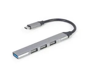 Gembird UHB-CM-U3P1U2P3-03 / USB Type-C hub 4-portový USB 3.1 (Gen 1) / stříbrná