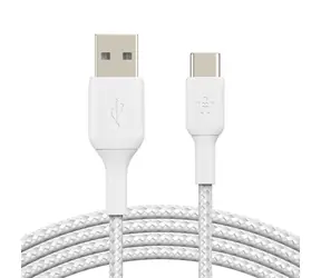 Belkin BOOST CHARGE kabel opletený USB-A na USB-C bílá / 15cm