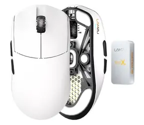Lamzu Maya X bílá / Bezdrátová herní myš / 30000 DPI / USB-C & 2.4GHz 