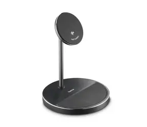 Hama Qi2 bezdrátová nabíječka s držákem 2v1 černá / 15 W / USB-C adaptér 45 W