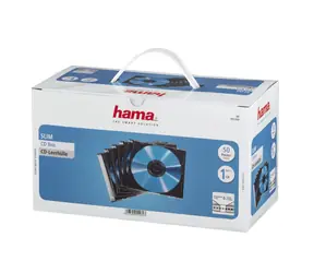 Hama CD Slim Box průhledná-černá / obal na 1 cd/dvd /  balení 50 ks (cena za balení)