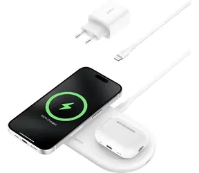 Belkin BOOST CHARGE PRO Qi2 Magnetická nabíjecí podložka 2v1 bílá / 15W