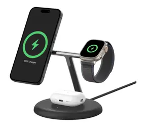 Belkin BOOST CHARGE PRO Qi2 Bezdrátová nabíjecí stanice 3v1 černá / 15W