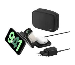 Belkin BOOST CHARGE PRO Qi2 Bezdrátová skládací cestovní nabíječka 3v1 černá / 25W / CZ adaptér