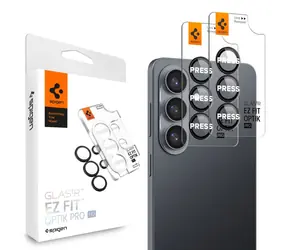 Spigen Glass tR EZ Fit Optik Pro HD tvrzené sklo na objektiv fotoaparátů pro Samsung Galaxy S26 Plus 2ks černá