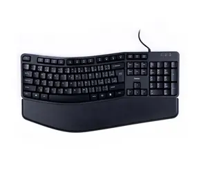 Hama EKC-400 černá / drátová ergonomická klávesnice / odnímatelná podložka pod zápěstí