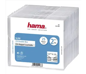 Hama CD Slim Double Box průhledný / obal na 2 cd/dvd / 25 ks  