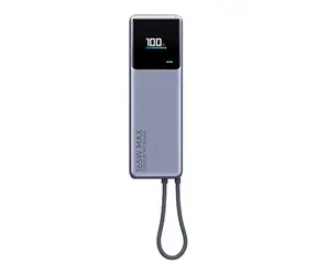 Xiaomi PowerBanka 10000mAh šedá / 165W / displej / integrovaný kabel / 1x USB-C 