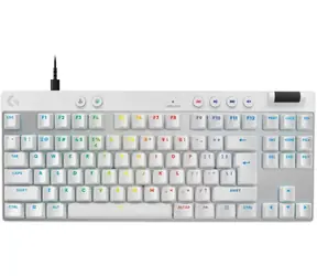 Logitech G Pro X TKL RAPID bílá / herní klávesnice / US layout / USB / RGB Lightsync 