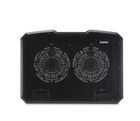 Hama chladicí stojan pro notebook Black Metal černá / 2 ventilátory / naklápěcí / modré podsvícení / tichý