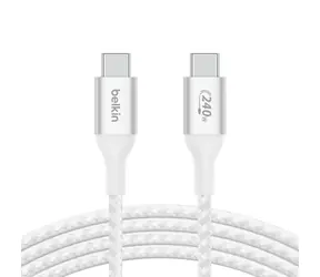 Belkin BOOST CHARGE kabel opletený USB-C na USB-C bílá / 240W / 1m