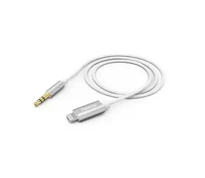Hama MFI audio adaptérový kabel Lightining na jack 3,5 mm pro Apple / 1 m / aktivní / alu