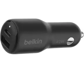 Belkin BOOST CHARGE nabíječka do auta černá / USB-C / USB-A / 42W / PD
