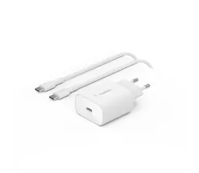Belkin BOOST CHARGE charger bílá / nabíječka USB-C / 25W / PD / s 1m kabelem USB-C