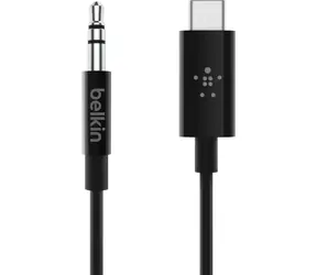 Belkin ROCKSTAR kabel USB-C na 3.5mm jack / 0.9m / černá