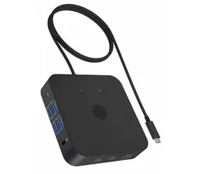 Icy Box IB-DK4090-C černá / dokovací stanice / 3x HDMI / 4x USB-A 3.2 Gen1 / 1x RJ-45 / 2x USB-C 3.2 Gen2