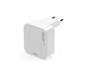 Hama rychlá USB nabíječka GaN bílá / 2x USB-C / PD /QC / 40 W / skládací