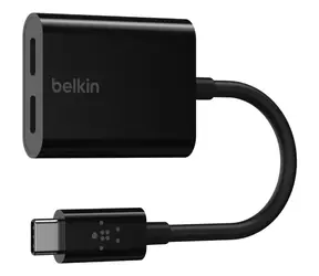 Belkin USB-C adaptér audio/napájení černá / 2x USB-C / 60W