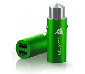 Navitel UC323 nabíječka do auta zelená / 2x USB-A / 24 V 