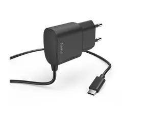 Hama síťová nabíječka s kabelem černá / USB-C / 2,4 A / 1 m