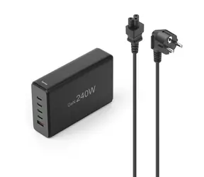 Hama USB nabíjecí stanice GaN černá / 4x USB-C PD / 1x USB-A QC / 240 W