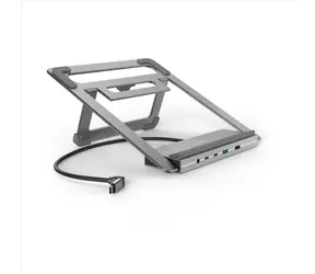 Hama USB-C dokovací stanice a stojan pro notebook Connect2Office Stand šedá / 12 portů