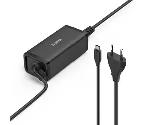 Hama USB-C napájecí zdroj pro notebooky černá / Power Delivery / GaN / 100 W