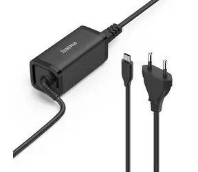 Hama USB-C napájecí zdroj pro notebooky černá / Power Delivery / GaN / 45 W