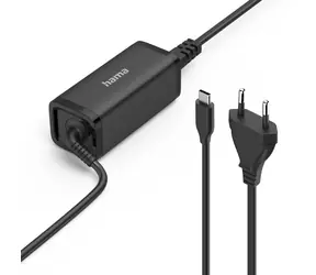 Hama USB-C napájecí zdroj pro notebooky černá / Power Delivery / GaN / 65 W