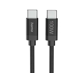 Hama USB-C 2.0 kabel Fabric / 3 m / 100 W / opletený